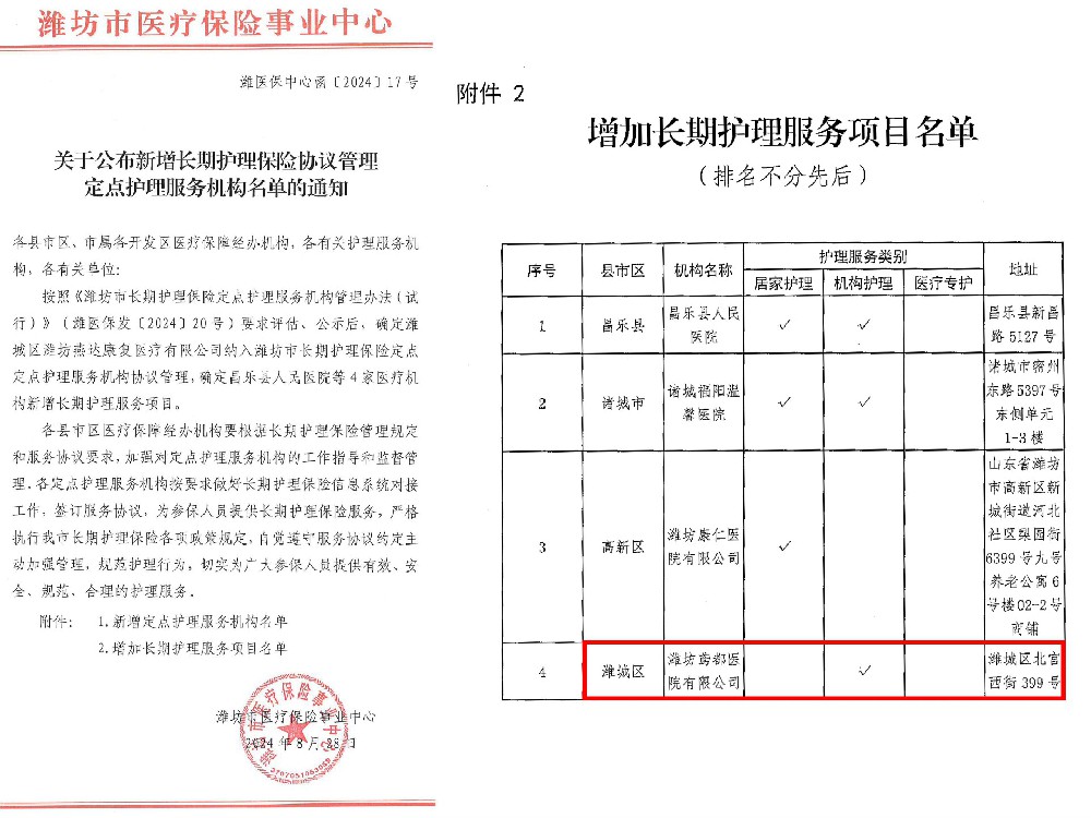 长期卧床人群可以在我院申请机构护理啦！我院新增长期护理服务机构护理项目